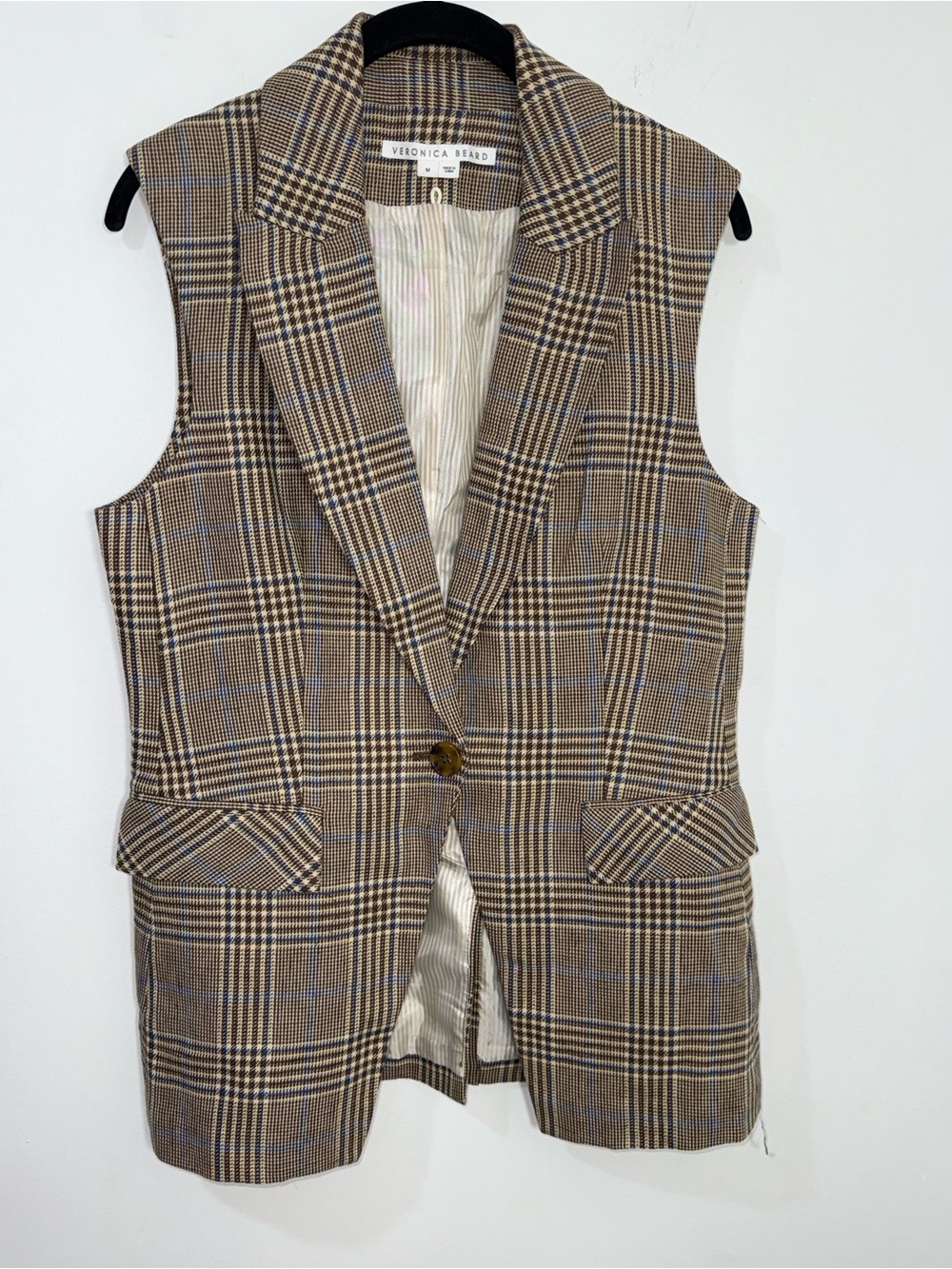 Veronica Beard Keaton check Plaid Sleeveless Blazer - Picture 2 of 7